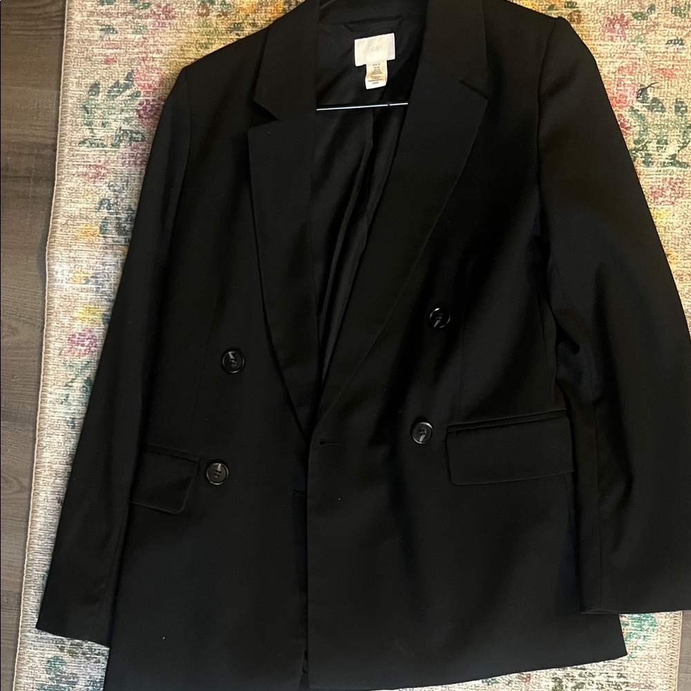 H&M Double-Breasted Black Blazer